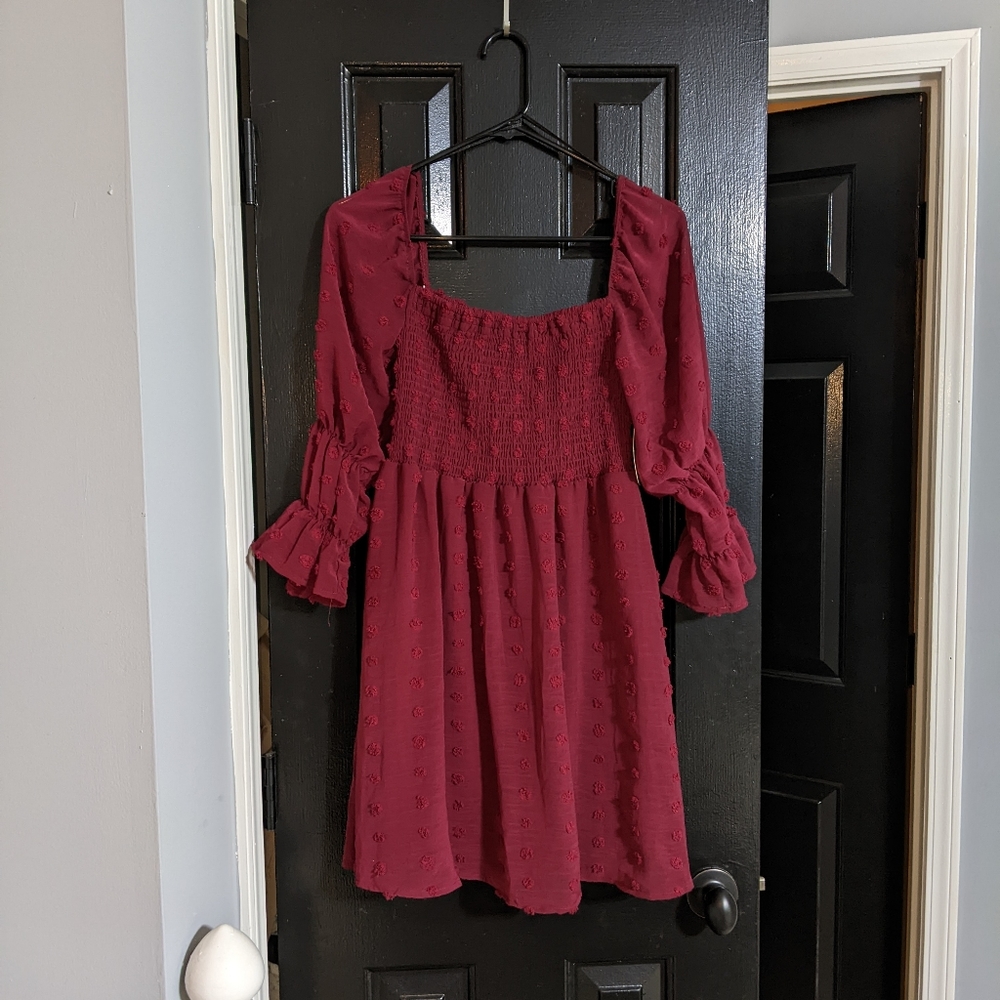 Altar'd State Burgundy smocked top dress Size Small new with tags nwt
